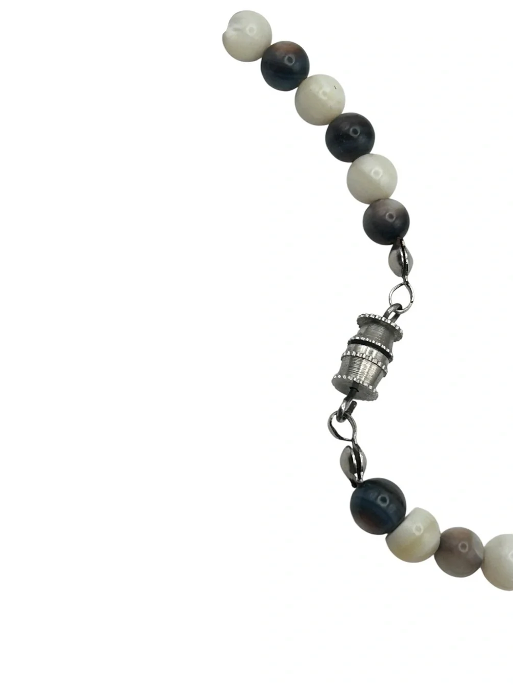Mother of Pearl Shell Disc Statement Necklace, Pierced Earring Set White Brown